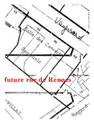 plan de la future rue de Rennes