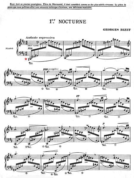 Bizet: 1er Nocturne. Cliquer pour entendre le fichier audio.