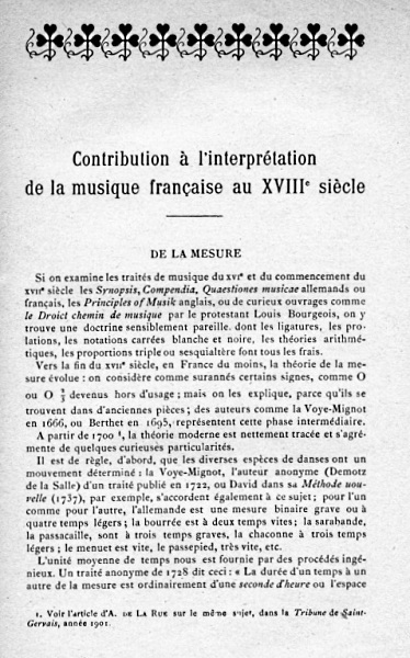 Eugne Borrel, Contribution  l’interprtation de la musique franaise au XVIIIe sicle