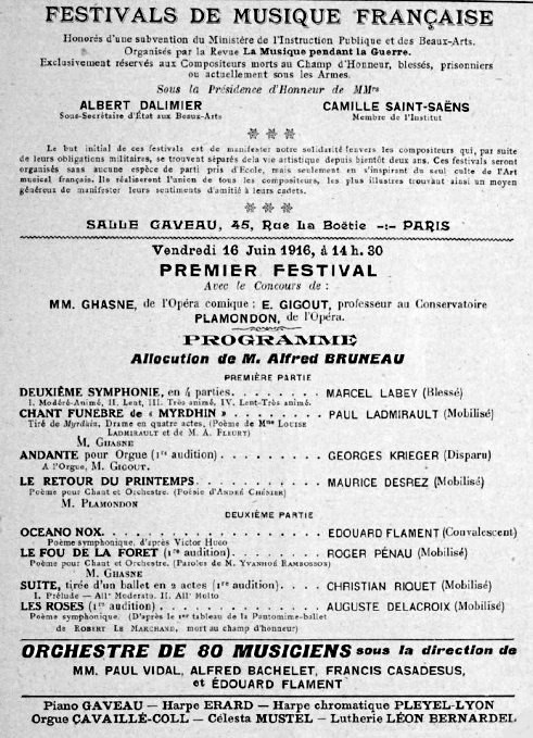 Concert du 16 juin 1916