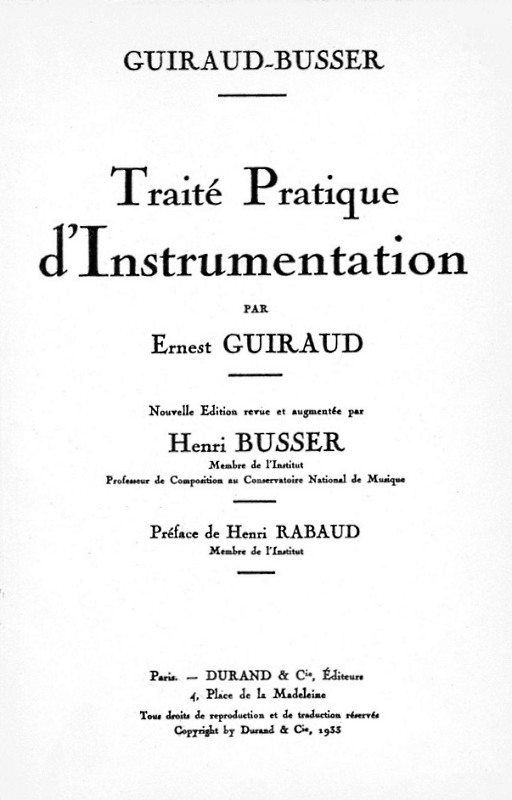 Ernest Guiraud, Traité d’instrumentation