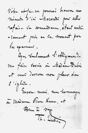 Lettre autographe de Dubois