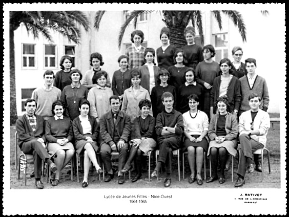 Lycée de l'Ouest, Nice, 1964-1965, 1re préparation de propédeutique musique. 