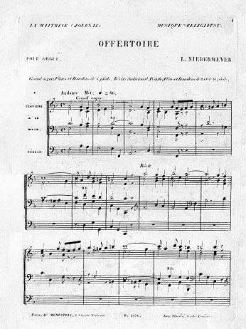 Niedermeyer : Offertoire pour orgue, 1ère page