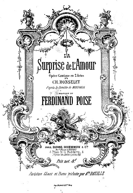 Page de couverture de La Surprise de l’amour de Ferdinand Poise