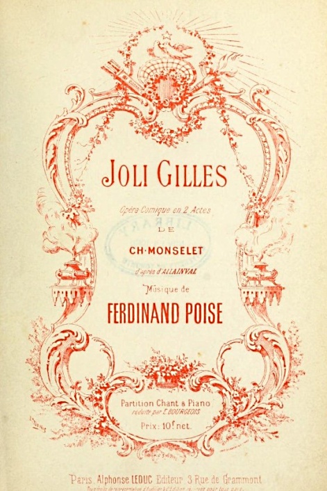 Joli Gilles, opéra-comique en 2 actes 