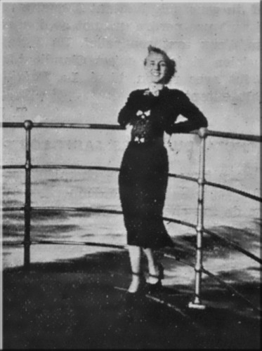 Line Zilgien, en 1937 à bord du paquebot transatlantique Paris
