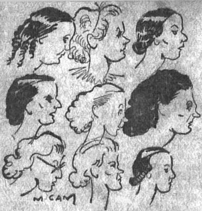 Caricature des 1ers prix de piano 1936