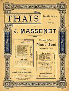 Méditation de Thais, de Massenet, page couverture