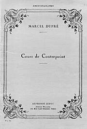 Marcel Dupré: Cours de contrepoint